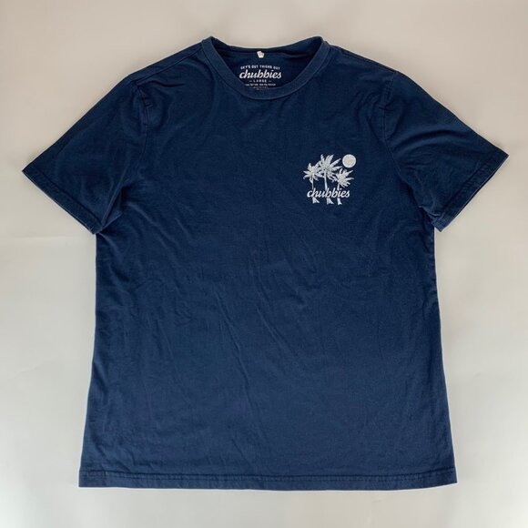 Chubbies Navy Blue Welcome to the Weekend Short Sleeve Crewneck Shirt Mens Large - Picture 4 of 5